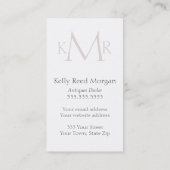 Vintage rosa Sonnenblumenmonogramm-Visitenkarte Visitenkarte (Rückseite)