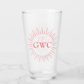 Vintage rosa Sunbury-Monogramm Glas (Rückseite)