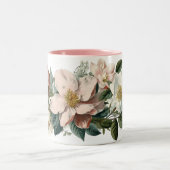 Vintage Rosa-Tasse Zweifarbige Tasse (Mittel)