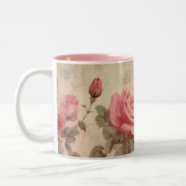 Vintage Rosa-Tasse Zweifarbige Tasse