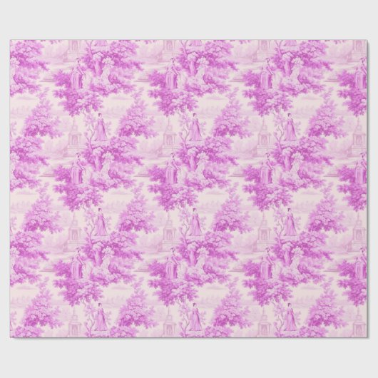 Vintage Rosa Toile Geschenkpapier (Flach)