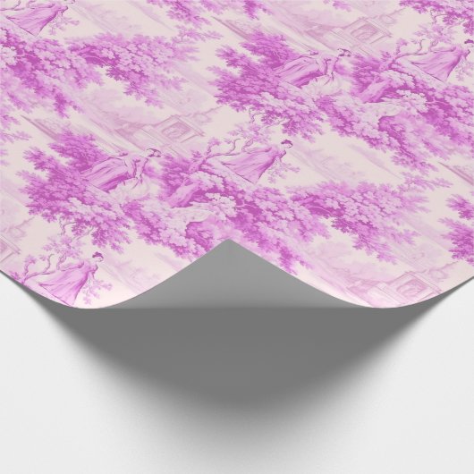 Vintage Rosa Toile Geschenkpapier (Ecke)