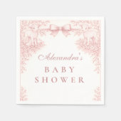 Vintage Rosa Toile-Lamm-Babyshower Serviette (Vorderseite)