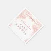 Vintage Rosa Toile-Lamm-Babyshower Serviette (Ecke)