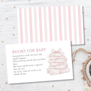 Vintage rosa Toile-Mädchen-Baby-Party-Bücher fürs  Begleitkarte