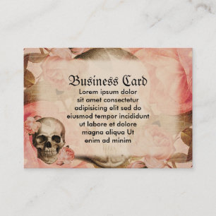 Vintage-Rosa-Totenkopf-Collage Visitenkarte