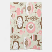 Vintage rosa u. graue Weihnachtsverzierungen Handtuch (Vertikal)