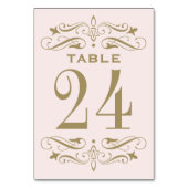 Vintage Rosa- und Antiquitätenhochzeit Geblüht Tischnummer (Rückseite)