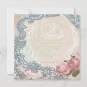 Vintage Rosa und Aquamarin Blue Paris Baby Dusche Einladung (Rückseite)