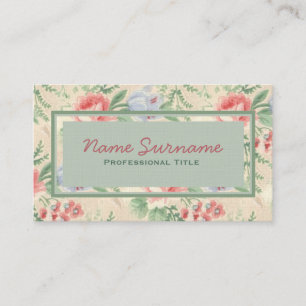 Vintage-Rosa- und blaue Blumenmuster individuell a Visitenkarte