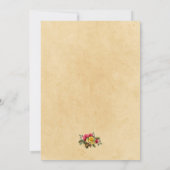 Vintage Rosa- und Gelbrosenhochzeit, rosa Einladung (Rückseite)
