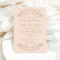 Vintage-Rosa und Gold verzierte Hochzeit