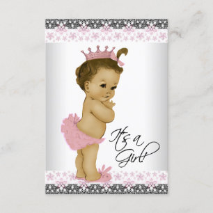 Vintage Rosa und Grau Baby Girl Shower Einladung