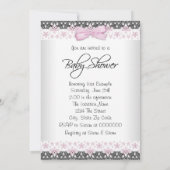 Vintage Rosa- und Graudusche Einladung (Rückseite)