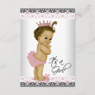 Vintage-Rosa- und Graue Babyparty für Mädchen Einladung