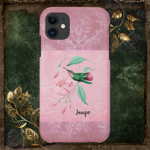 Vintage Rosa und Mint Kolibri Damast Case-Mate iPhone Hülle