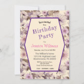Vintage Rosa und Pfirsichblüten Geburtstag Einladung (Vorderseite)