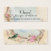 Vintage Rosa und Robin Wedding Drinks Tickets (Vorne & Hinten)