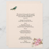 Vintage Rosa und Robin Wedding Menu (Vorne/Hinten)