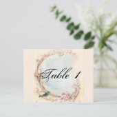 Vintage Rosa und Robin Wedding Tischnummer (Stehend Vorderseite)
