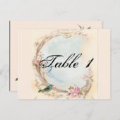 Vintage Rosa und Robin Wedding Tischnummer (Vorne/Hinten)