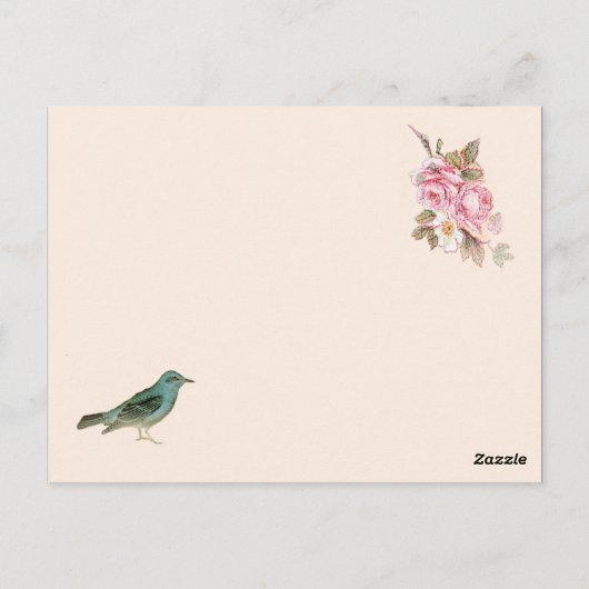 Vintage Rosa und Robin Wedding Tischnummer (Rückseite)