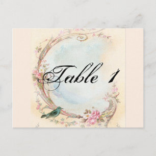 Vintage Rosa und Robin Wedding Tischnummer