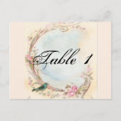 Vintage Rosa und Robin Wedding Tischnummer (Vorderseite)