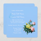 Vintage Rosa- und Rosenhochzeit Einladung (Vorne/Hinten)