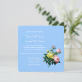 Vintage Rosa- und Rosenhochzeit Einladung (Stehend Vorderseite)