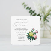 Vintage Rosa- und Rosenhochzeit Einladung (Stehend Vorderseite)