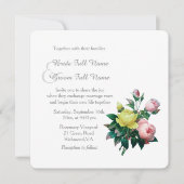 Vintage Rosa- und Rosenhochzeit Einladung (Vorderseite)