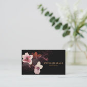 Vintage Rosa- und Schwarzkirschbrauenmalerei Visitenkarte (Stehend Vorderseite)