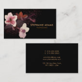 Vintage Rosa- und Schwarzkirschbrauenmalerei Visitenkarte (Vorne/Hinten)