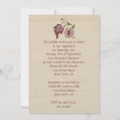 Vintage Rosa und Tan Hochzeitseinladung Einladung (Rückseite)