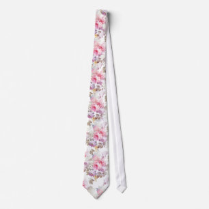 Vintage rosa Wasserfarbe trendige Rosen floral Krawatte