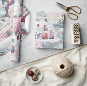 Vintage-Rosa-Weihnachten Geschenkpapier