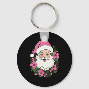 Vintage Rosa Weihnachten Santa Claus Frohe Weihnac Schlüsselanhänger