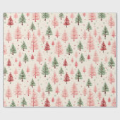 Vintage-Rosa-Weihnachtsbaum Geschenkpapier (Flach)