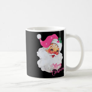 Vintage rosa Weihnachtsmann Frohe Weihnachten Pyja Kaffeetasse
