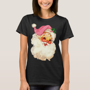Vintage Rosa Weihnachtsmann Rosa Weihnachten Rosa T-Shirt