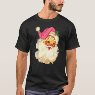 Vintage Rosa Weihnachtsmann Rosa Weihnachten T-Shirt
