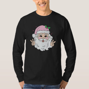 Vintage Rosa Weihnachtsmann Rosa Weihnachten T-Shirt