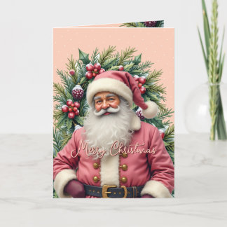 Vintage rosa Weihnachtsmann Weihnachten