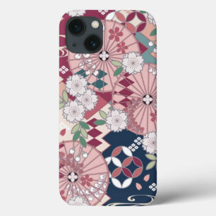 Vintage Rosa Weiß Blau Japanischer Kimono Floral Case-Mate iPhone Hülle