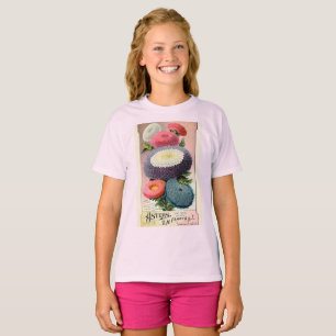 Vintage Rosa-Weiße Aster-Blume Malerei T-Shirt