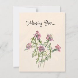 Vintage rosa Wildblumen Botanisches Wasser Mitteilungskarte