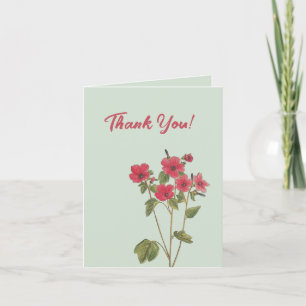 Vintage-Rosa-Wildblumenstrauß Dankeskarte