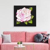 Vintage Rosa Zeichnend Schwarz-Stretching-Leinwand Leinwanddruck (Insitu (Wohnzimmer))