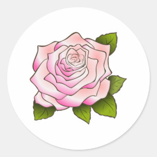 Vintage rosa Zeichnung große runde Aufkleber